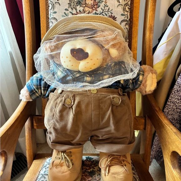 Vintage 1984 Furskins Boone Beekeeper Bear Plush 22" Xavier Roberts - Picture 3 of 7